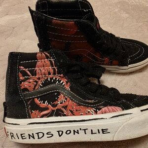 Netflix Strangers things VANS Friends Don't Lie Vans Black and Red Kids Sneakers
